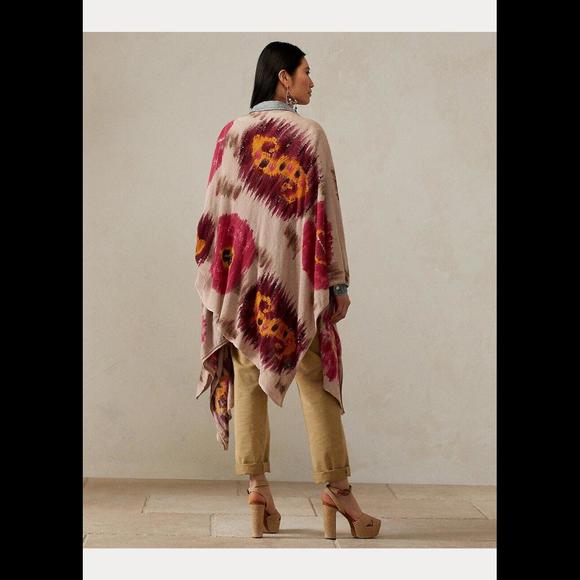 [SOLD] RALPH LAUREN PURPLE LABEL Sz XS - S Ruana Ikat Sequin Shawl COLLECTION - Picture 9 of 11